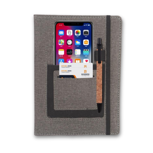 A5 Premium Notebook with Mobile & Card Holder Pocket