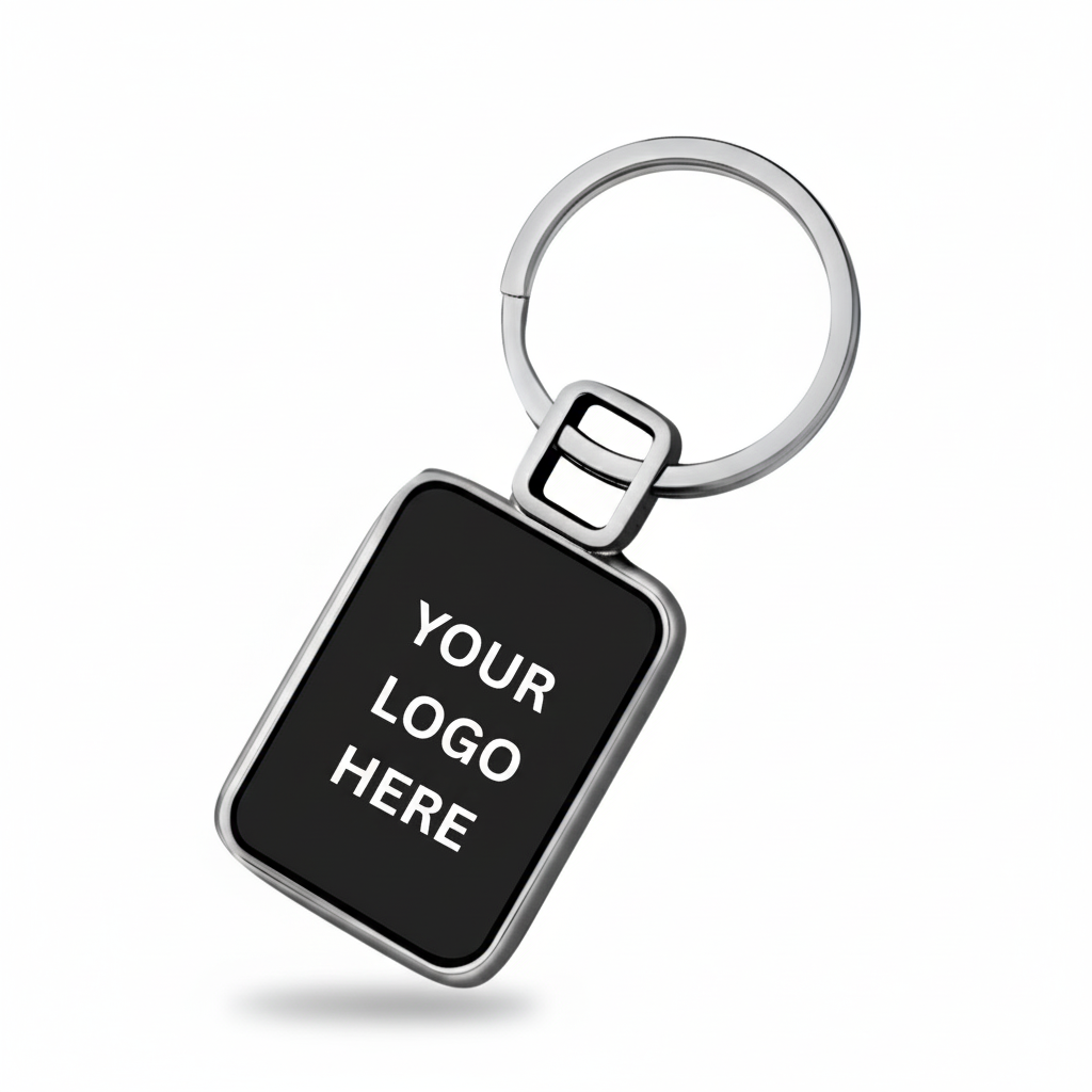 Square Shape Metal Keychain (both side engraving)