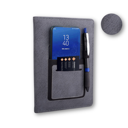 Soft Grey A5 Notebook with Holders