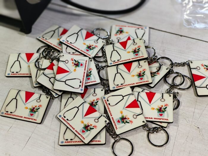 Custom Rectangle MDF Keychain – Single & Double-Sided Printing
